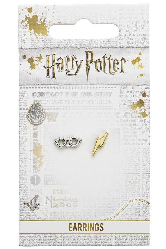 174376 Harry Potter Silver Plated Earrings Lightning Bolt Glasses 1