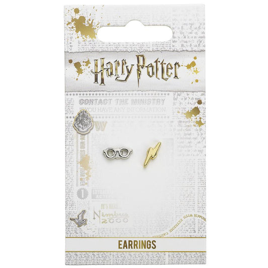 174376 Harry Potter Silver Plated Earrings Lightning Bolt Glasses 1