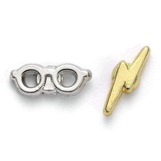 174376 Harry Potter Silver Plated Earrings Lightning Bolt Glasses