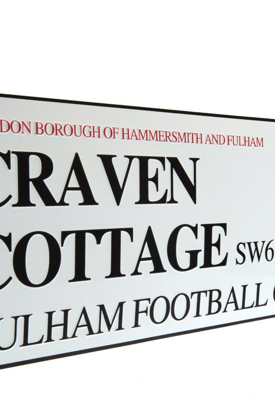 Fulham FC White Street Sign