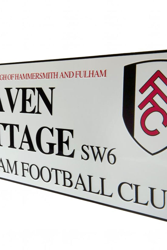 Fulham FC White Street Sign