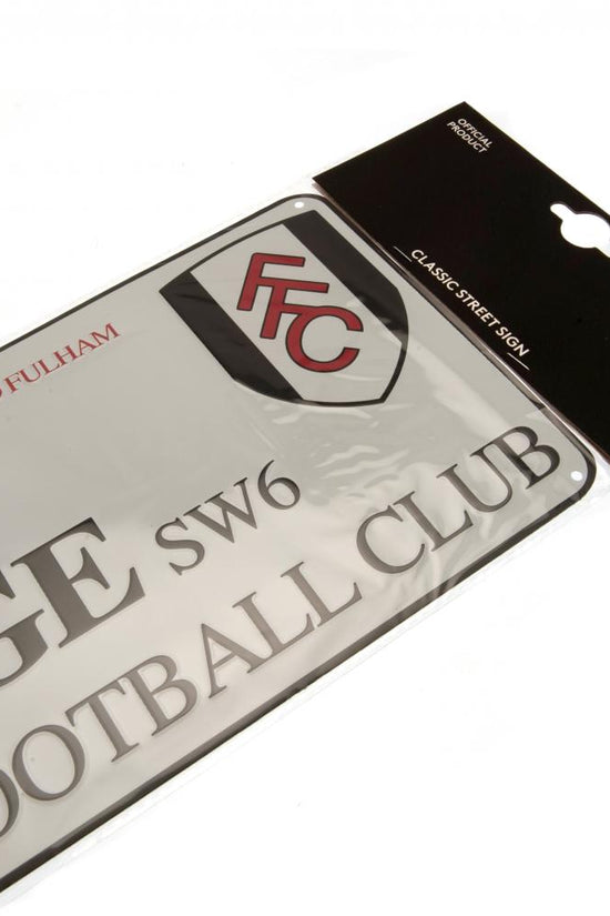 Fulham FC White Street Sign