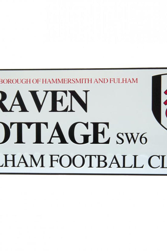 Fulham FC White Street Sign
