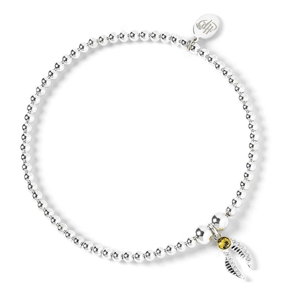 176719 Harry Potter Sterling Silver Crystal Bracelet Golden Snitch