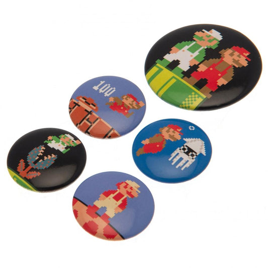 176883 Super Mario Button Badge Set Retro 1