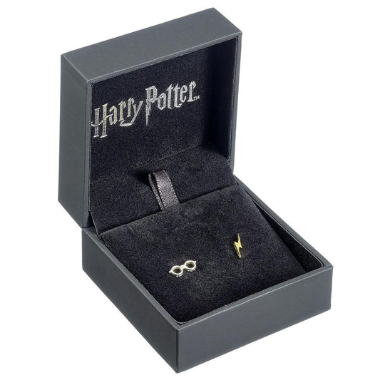 177026 Harry Potter Sterling Silver Earrings Lightning Bolt Glasses 1