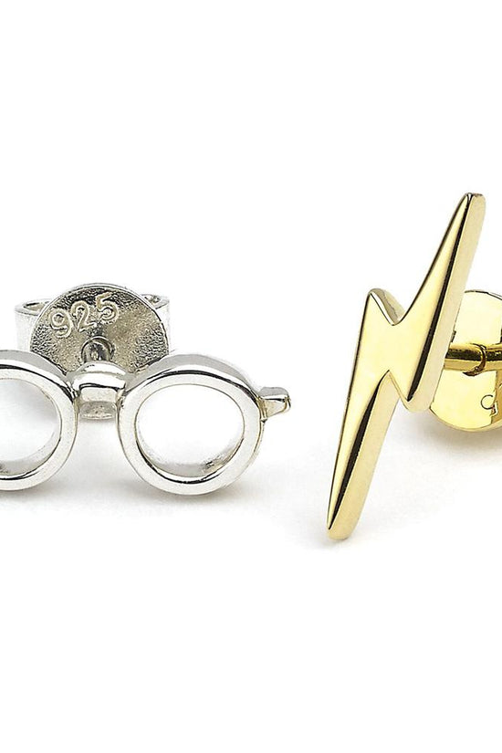 177026 Harry Potter Sterling Silver Earrings Lightning Bolt Glasses