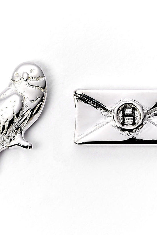 179717 Harry Potter Silver Plated Earrings Hedwig Owl Letter