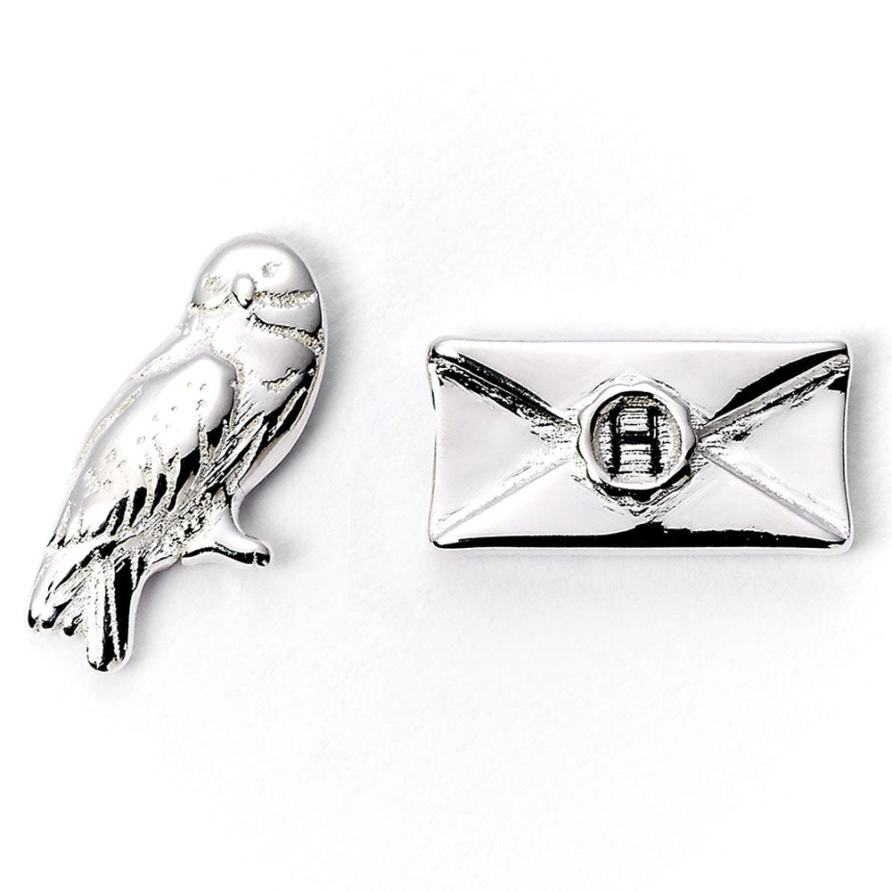 179717 Harry Potter Silver Plated Earrings Hedwig Owl Letter
