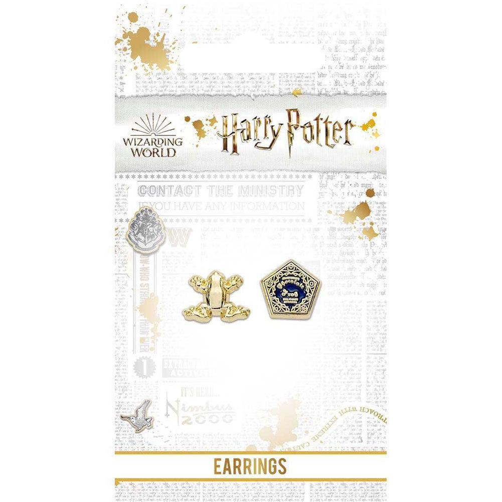 179718 Harry Potter Gold Plated Earrings Chocolate Frog 1