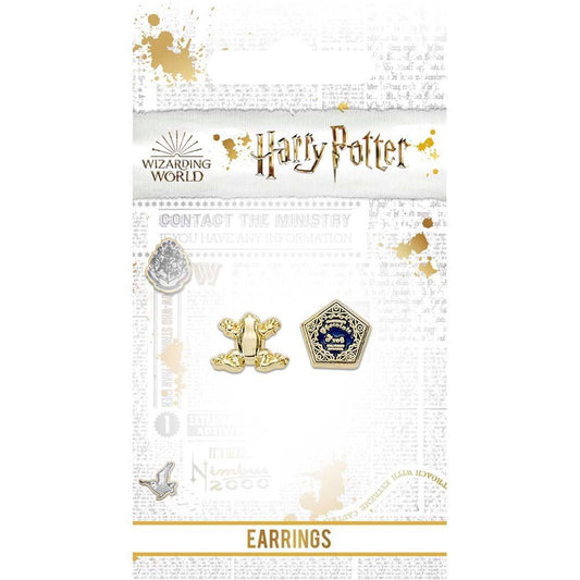 179718 Harry Potter Gold Plated Earrings Chocolate Frog 1