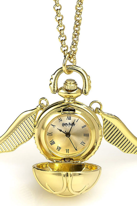 184017 Harry Potter Gold Plated Golden Snitch Watch Necklace