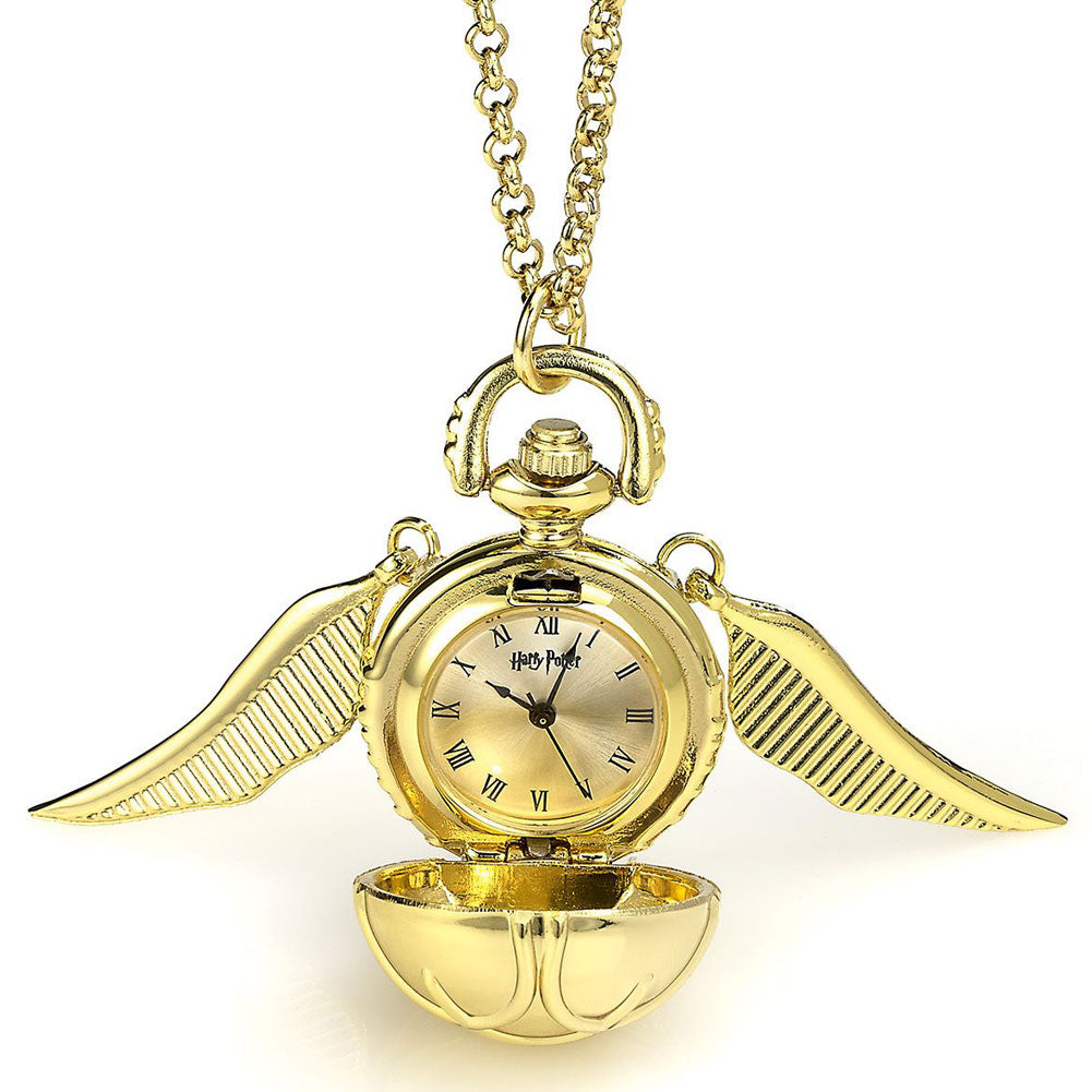 184017 Harry Potter Gold Plated Golden Snitch Watch Necklace