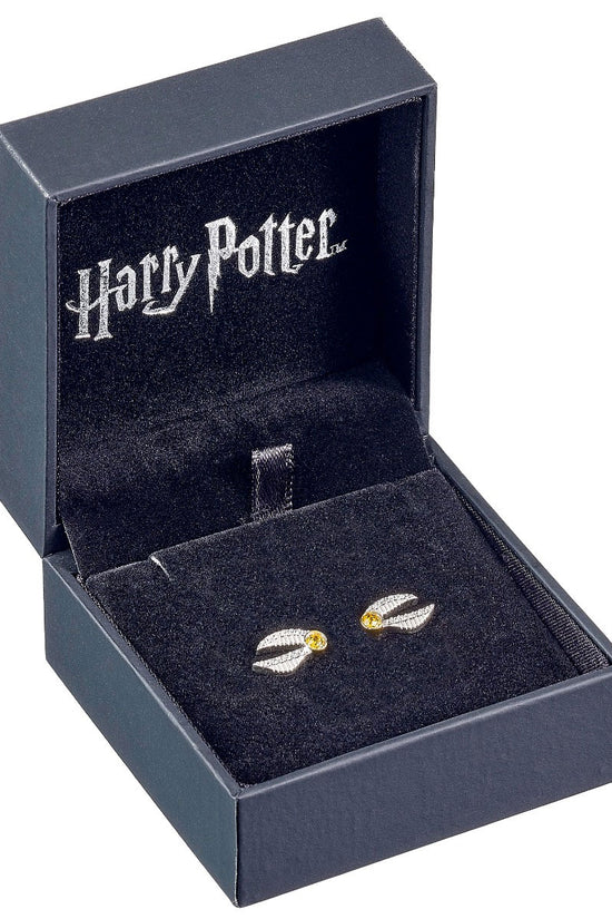187435 Harry Potter Sterling Silver Crystal Earrings Golden Snitch 2
