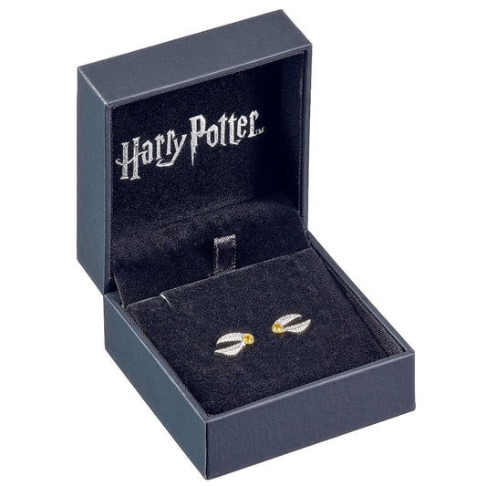 187435 Harry Potter Sterling Silver Crystal Earrings Golden Snitch 2