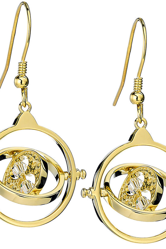187438 Harry Potter Gold Plated Crystal Earrings Time Turner