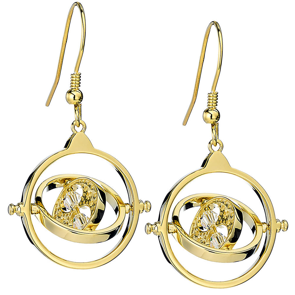 187438 Harry Potter Gold Plated Crystal Earrings Time Turner
