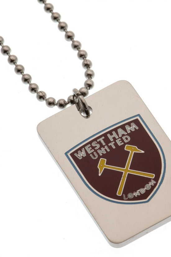 187802 West Ham United FC Enamel Crest Dog Tag Chain
