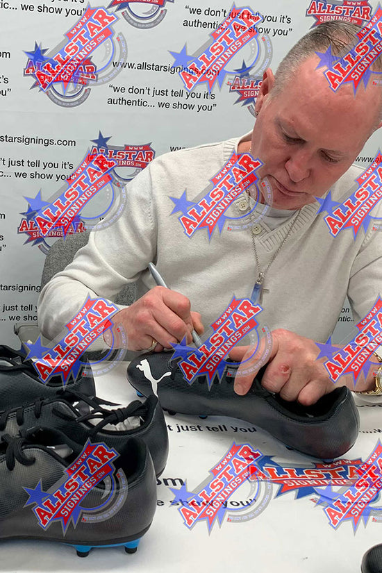 188308 England FA Gascoigne Signed Boot Framed 1