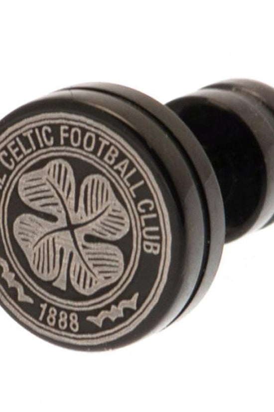 188350 Celtic FC Black IP Stud Earing