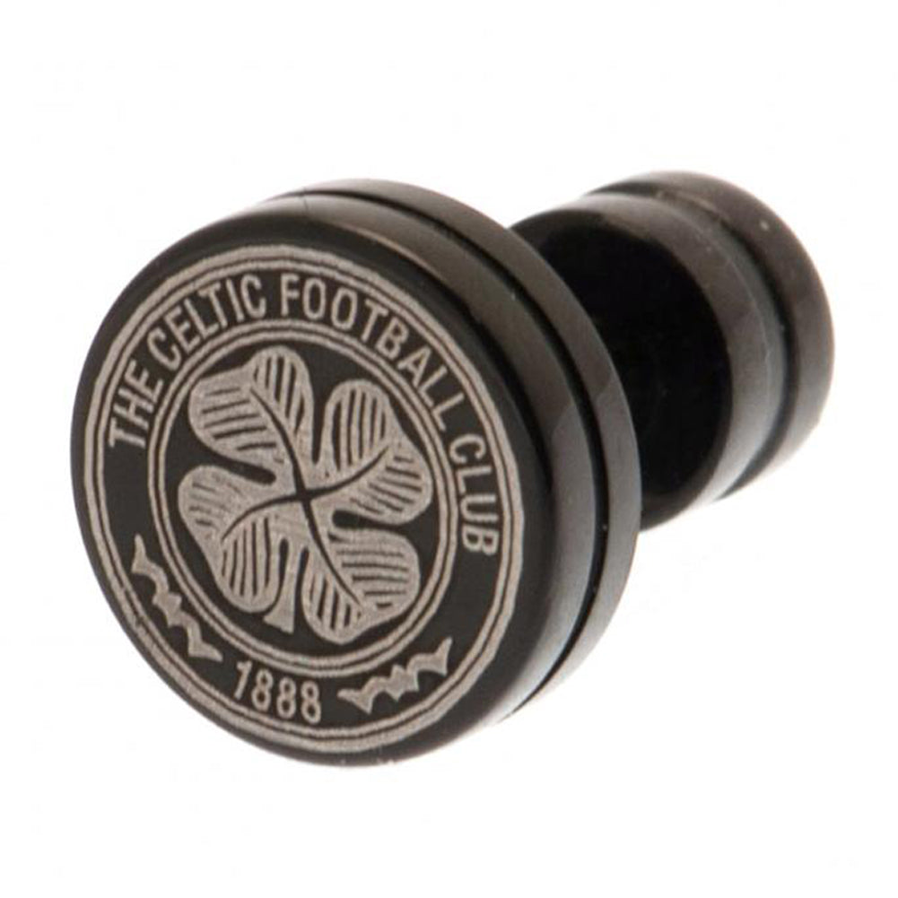 188350 Celtic FC Black IP Stud Earing