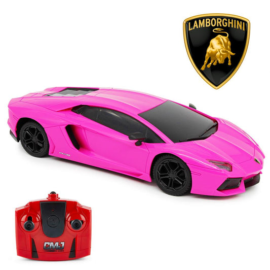 188384 Lamborghini Aventador Radio Controlled Car 1 24 Scale Pink