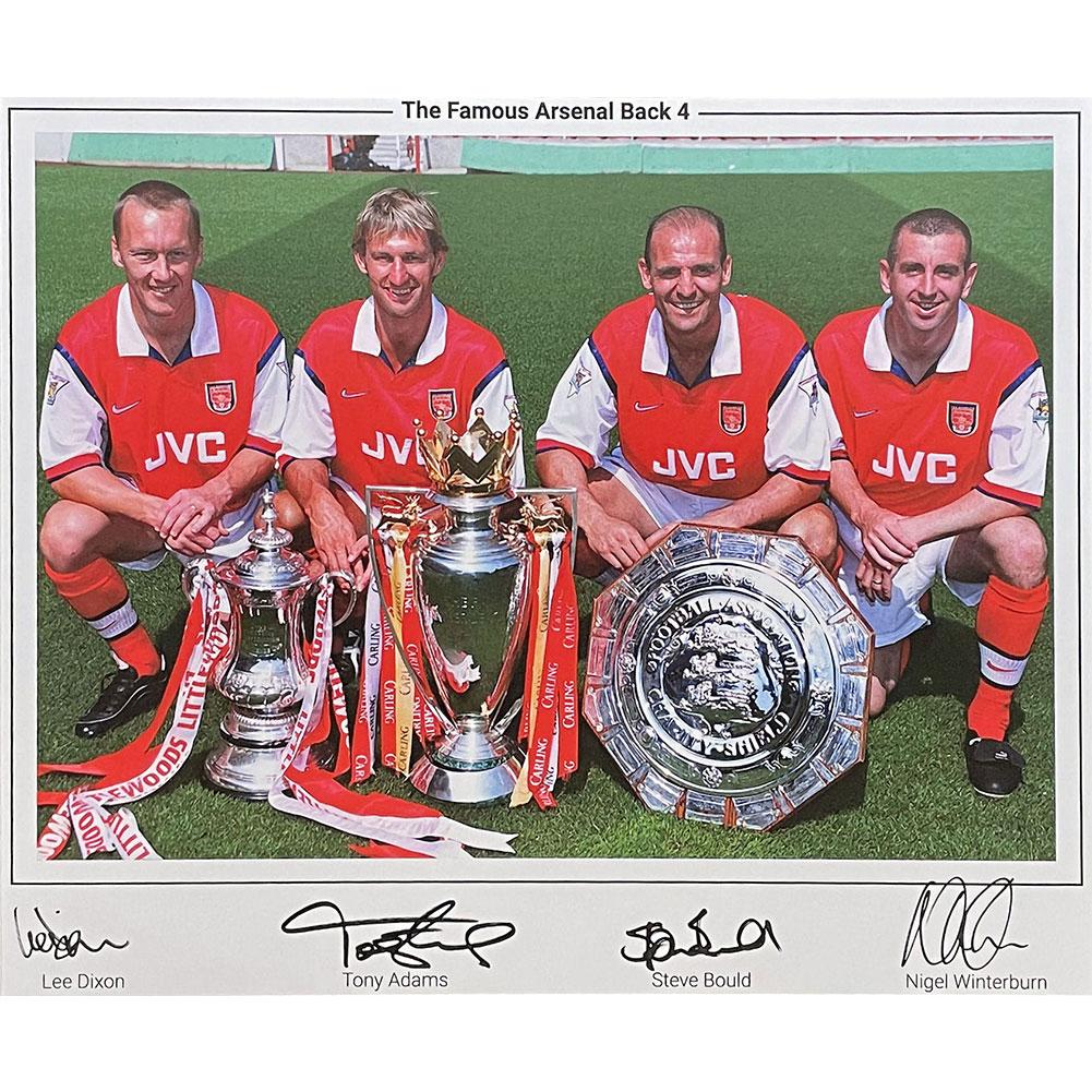 190080 Arsenal FC Famous Back 4 Signed Framed Print 1