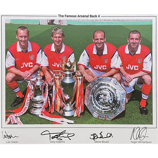 190080 Arsenal FC Famous Back 4 Signed Framed Print 1