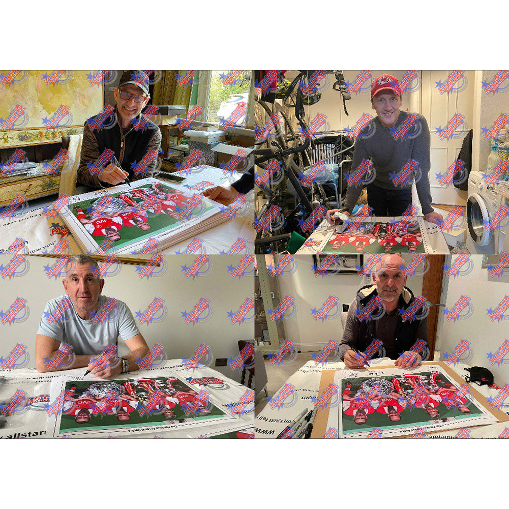 190080 Arsenal FC Famous Back 4 Signed Framed Print 2