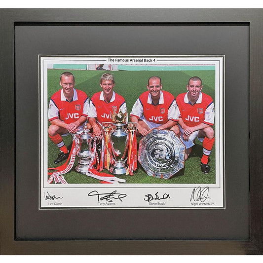 190080 Arsenal FC Famous Back 4 Signed Framed Print