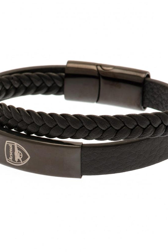 190981 Arsenal FC Black IP Leather Bracelet 1