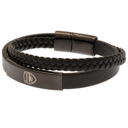 190981 Arsenal FC Black IP Leather Bracelet 1