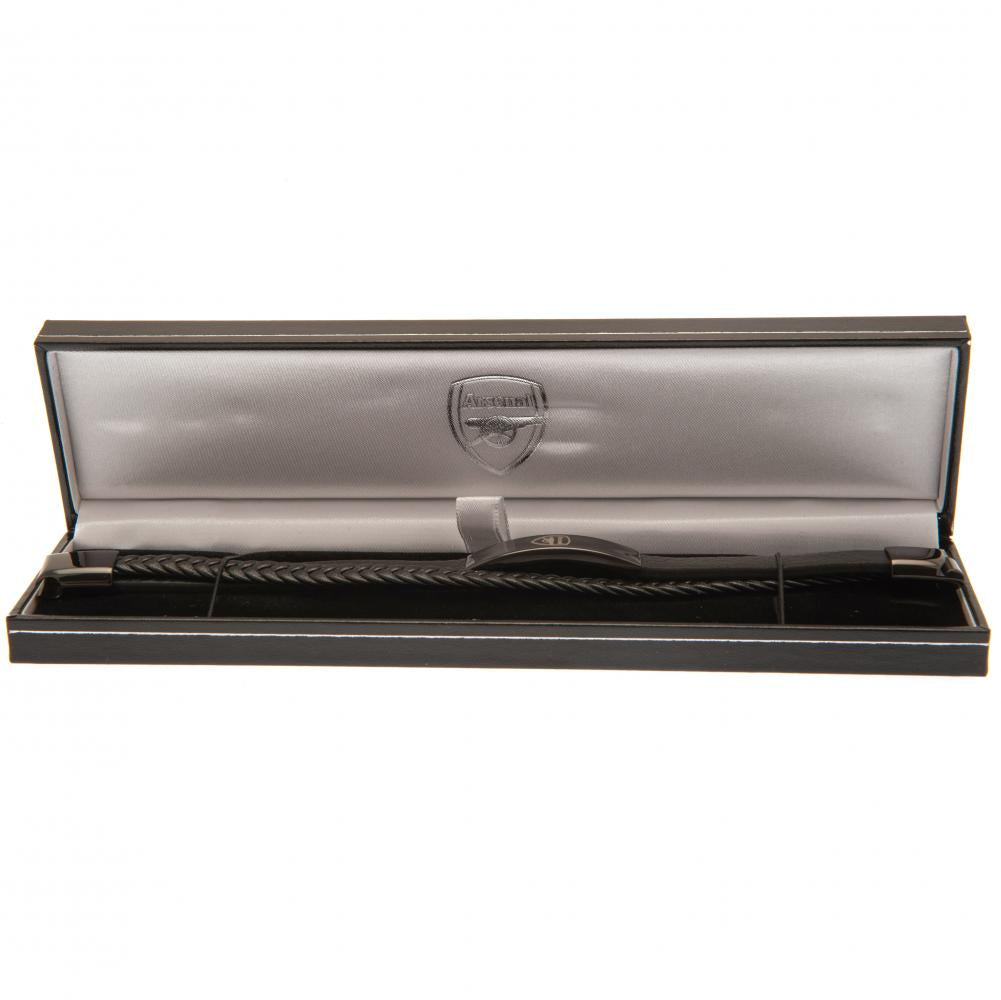 190981 Arsenal FC Black IP Leather Bracelet 2