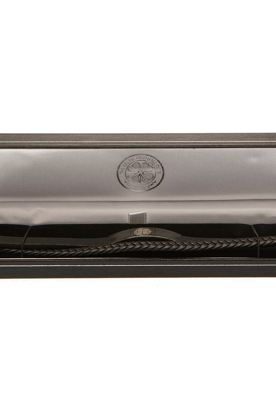 190982 Celtic FC Black IP Leather Bracelet 2