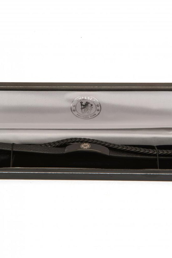 190983 Chelsea FC Black IP Leather Bracelet 2
