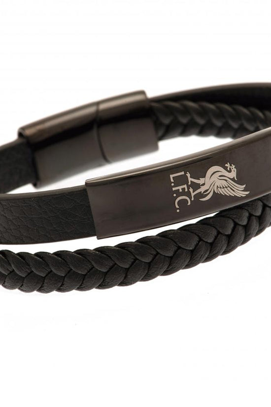 190984 Liverpool FC Black IP Leather Bracelet