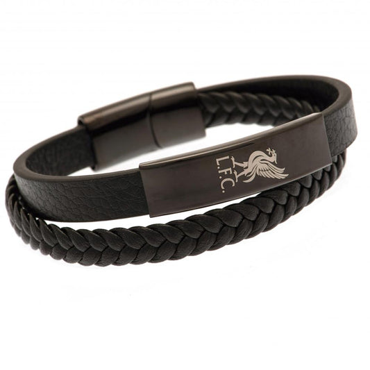 190984 Liverpool FC Black IP Leather Bracelet