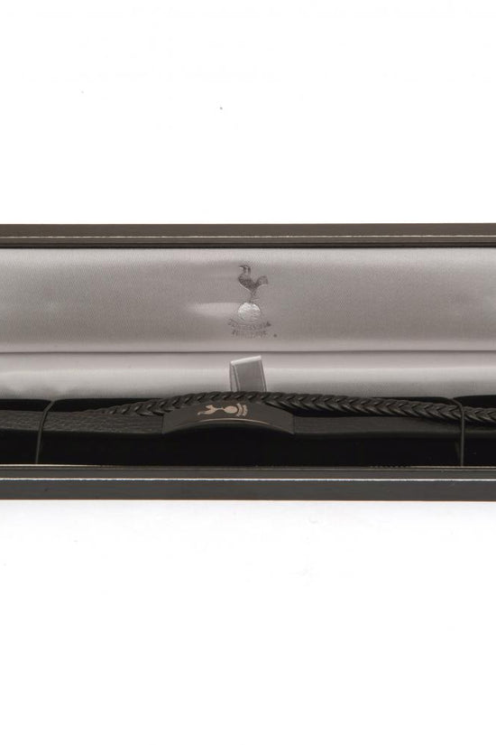190986 Tottenham Hotspur FC Black IP Leather Bracelet 2
