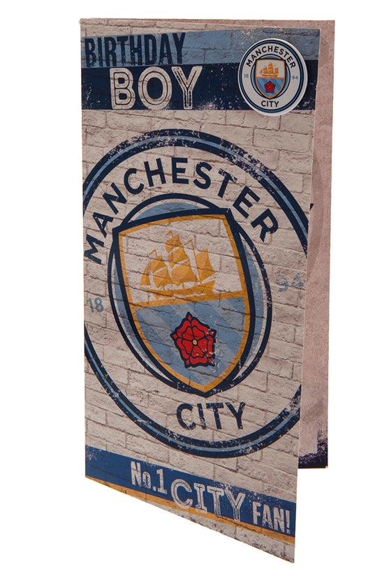 192925 Manchester City FC Birthday Card Boy 1
