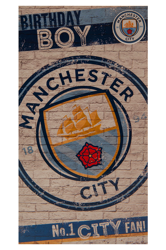 192925 Manchester City FC Birthday Card Boy 3