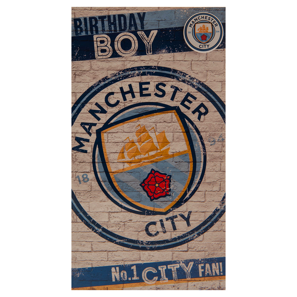 192925 Manchester City FC Birthday Card Boy 3
