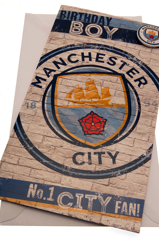 192925 Manchester City FC Birthday Card Boy