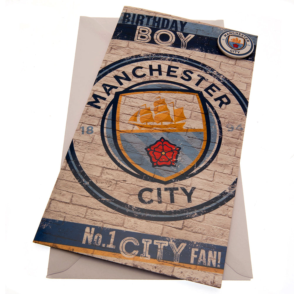 192925 Manchester City FC Birthday Card Boy