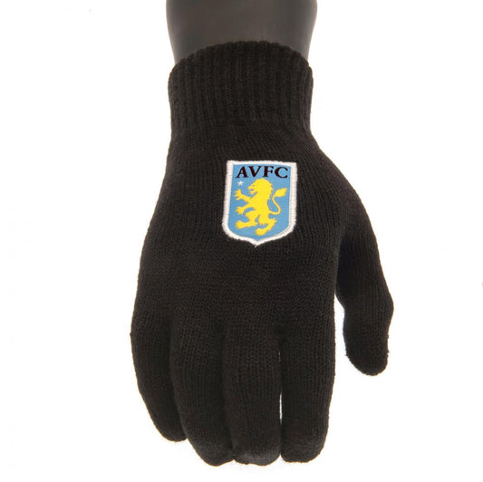 193814 Aston Villa FC Knitted Gloves Junior 1