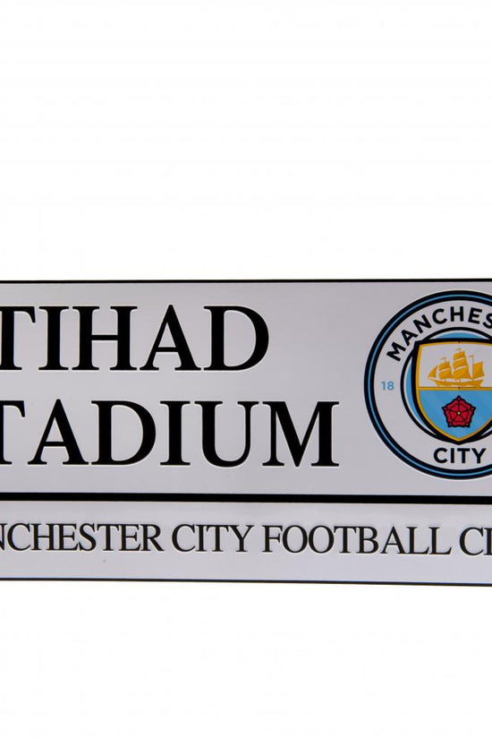 Manchester City FC White Street Sign