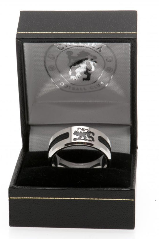 Chelsea FC Black Inlay Ring Large