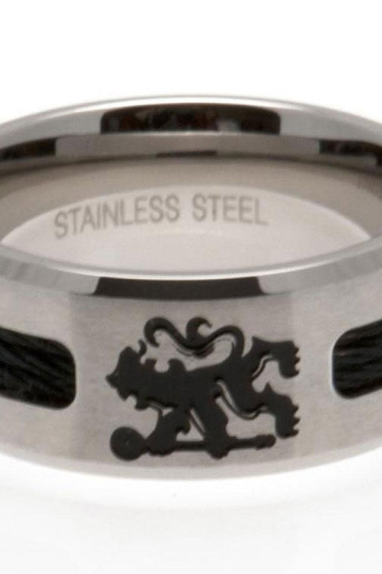 Chelsea FC Black Inlay Ring Large