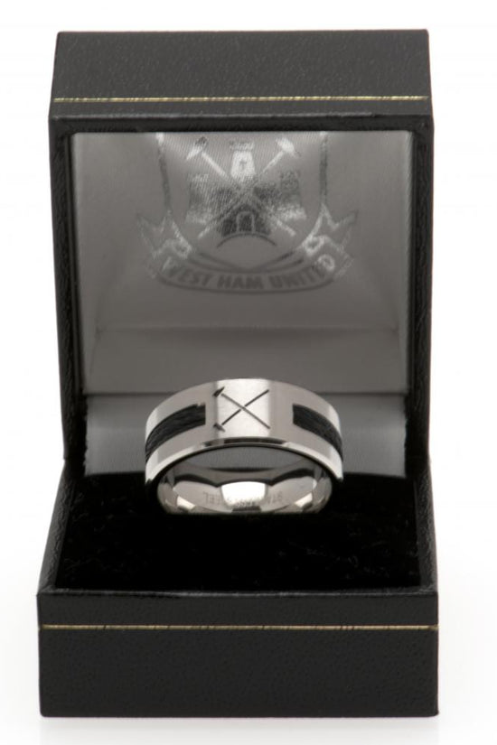 West Ham United FC Black Inlay Ring Medium HM