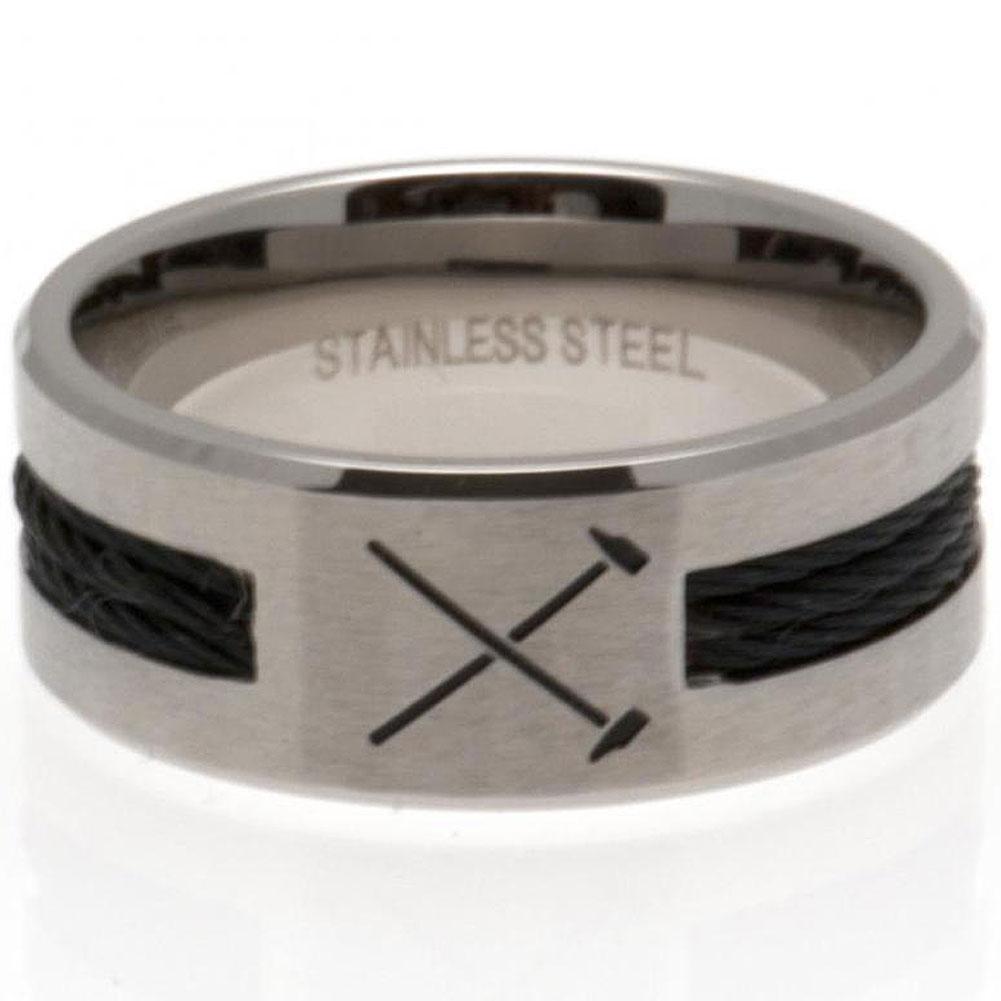 23232 West Ham United FC Black Inlay Ring HM