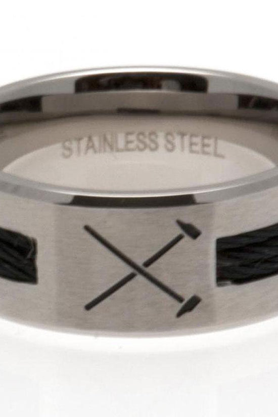 West Ham United FC Black Inlay Ring Large HM
